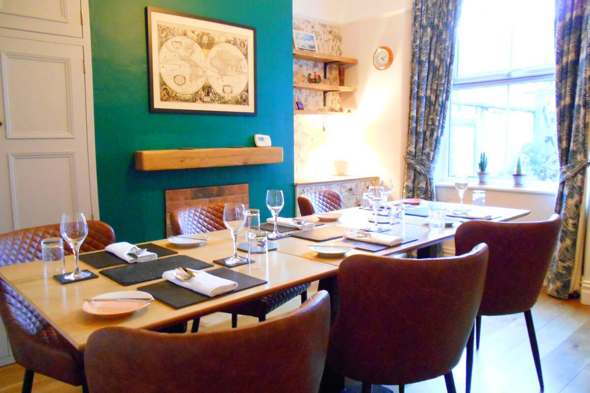 Dining room with views to the courtyard garden