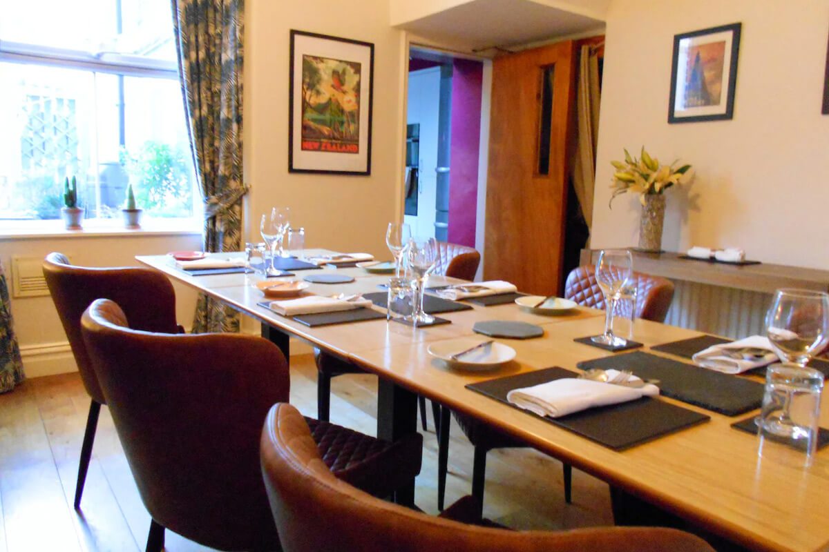 Dining room with views to the courtyard garden