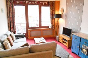 Open plan living area with views over Val Claret