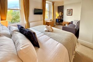 Room 2 – Spacious double with super-kingsize bed and views of Skiddaw.